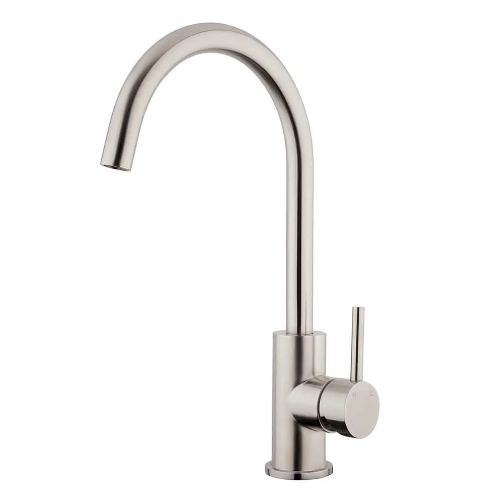 Voda Stainless Gooseneck Minimal Sink Mixer - Cold Start