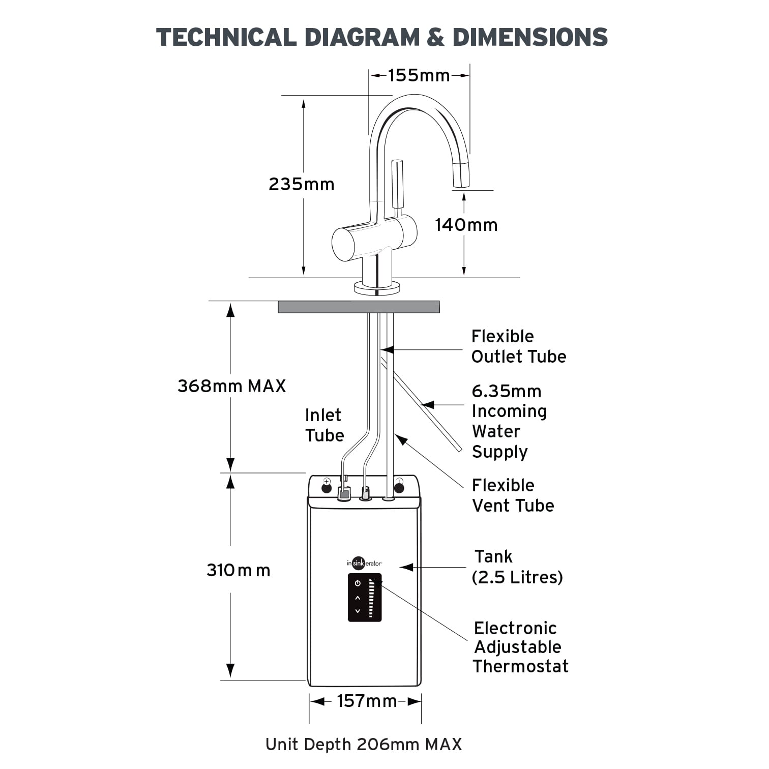 Insinkerator HC3300 Near-Boiling & Cold Filtered Water Tap - Image 4