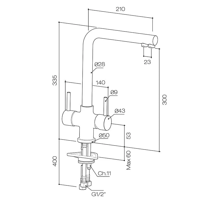 Progetto Buddy Dual Function Kitchen Mixer