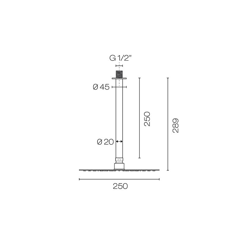 Progetto Oli 316 Ceiling Mount Rainhead 250mm