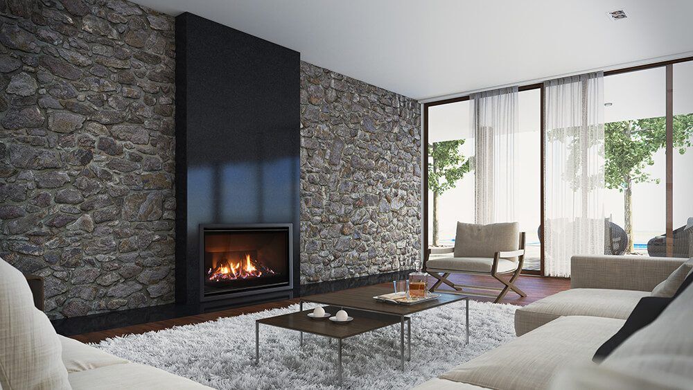 Escea DF960 Indoor Gas Fire Single Sided