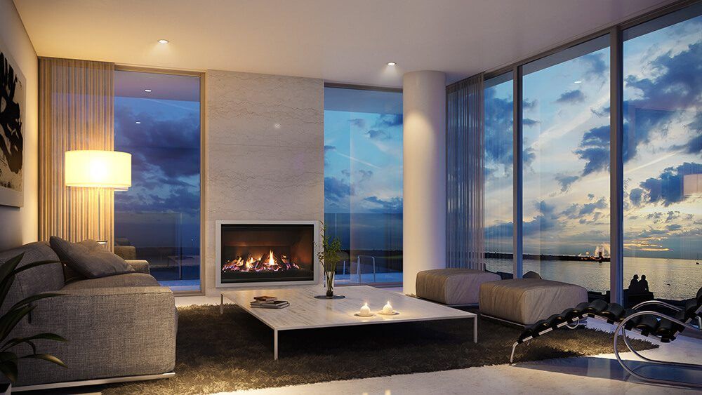 Escea DF960 Indoor Gas Fire Single Sided