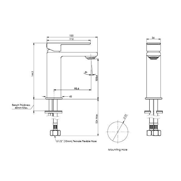 Greens Arcas Basin Mixer