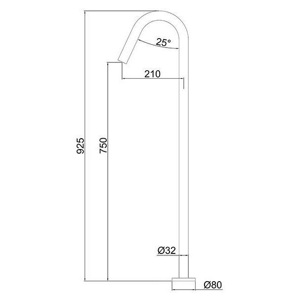 Waterware Loft Floor Mounted Bath Spout