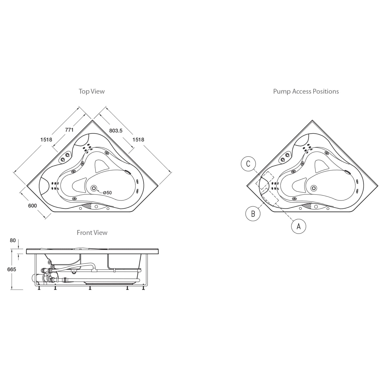 Englefield Evora Hydrotherapy Massage Corner Spa Bath Harrison Bloy