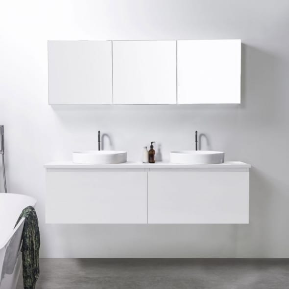 Michel César Tablo 1500 Wall Hung Vanity Double Basin, 2 Drawers (Side-by-side)