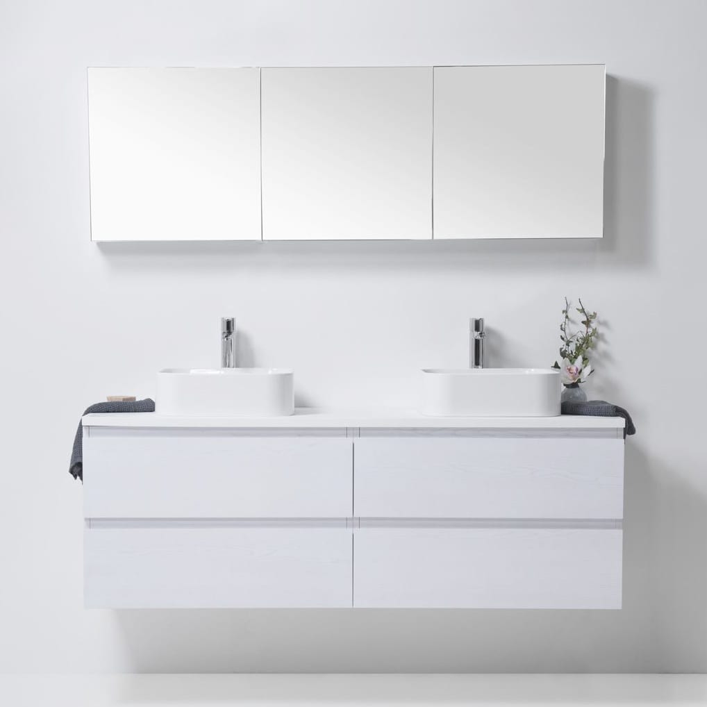 Michel César Tablo 1500 Wall Hung Vanity Double Basin, 4 Drawers