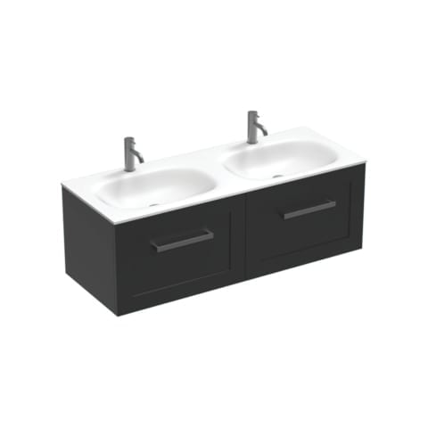 Progetto Hampton Spio 1200 2 Drawer Wall Vanity Double Basin