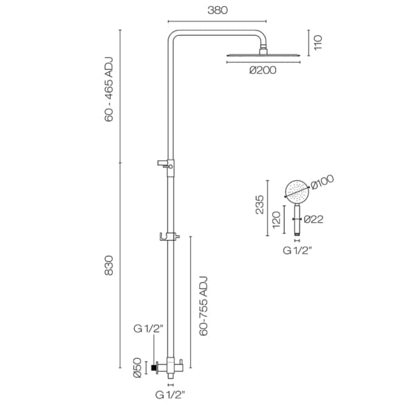 Progetto Swiss Shower Column