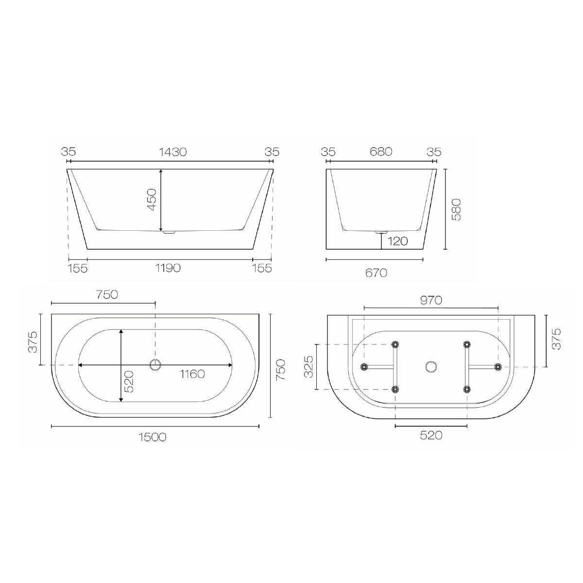Enya Avalon BTW FS Bath 1500 spec image