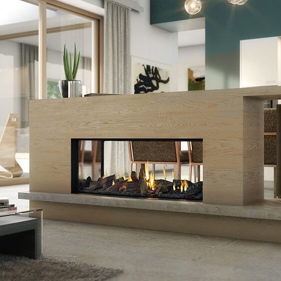 Escea DS1150 Frameless Indoor Gas Fireplace Double Sided
