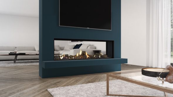 Escea DS1400 Frameless Indoor Gas Fire Double Sided