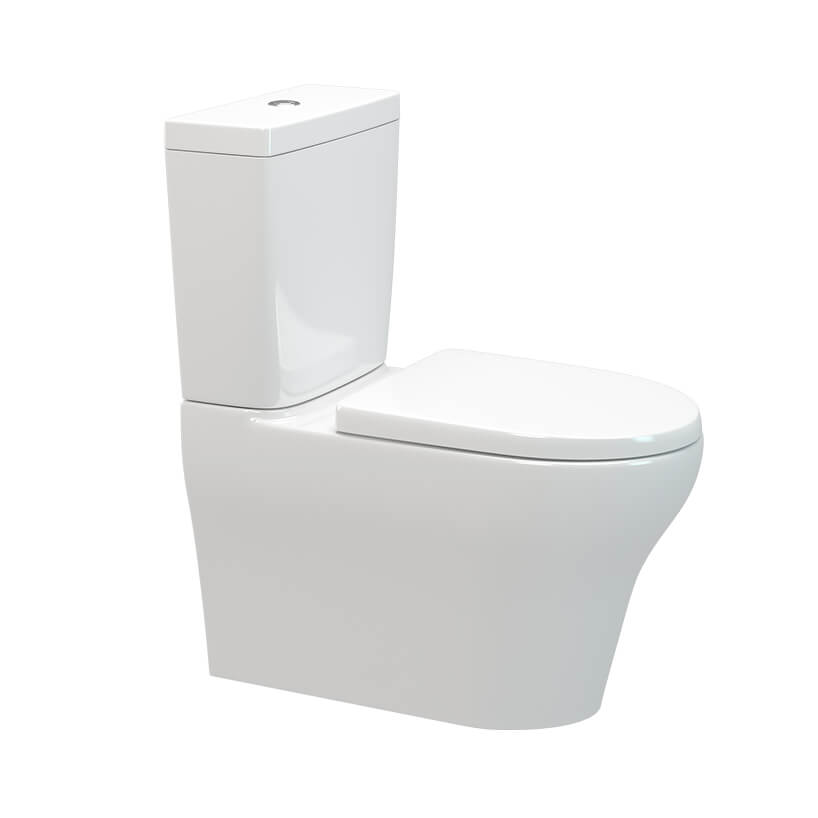 Cygnet Neu Square Cistern CC BTW Toilet Suite - Bottom Inlet