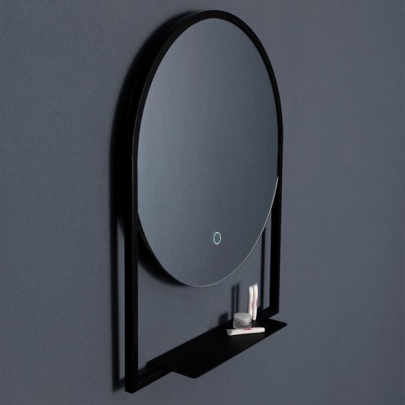 Progetto Frame 600 Round LED Backlit Mirror With Shelf