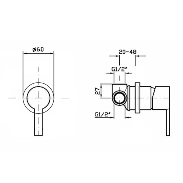 Zucchetti Gill Shower Mixer Small