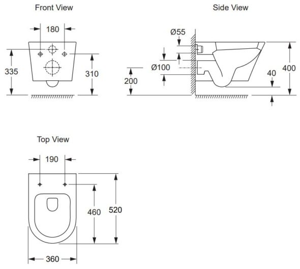 Evora Wall Hung Toilet