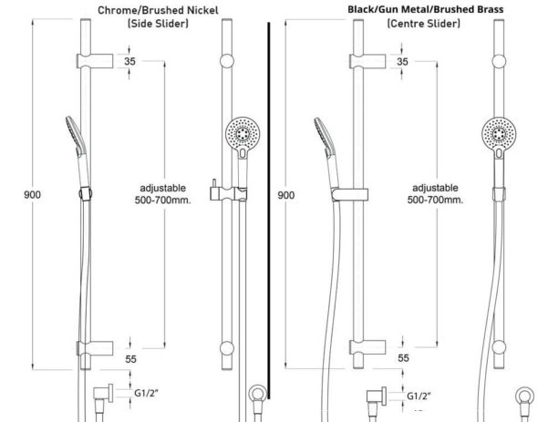 Splash Plus Round Slide Shower