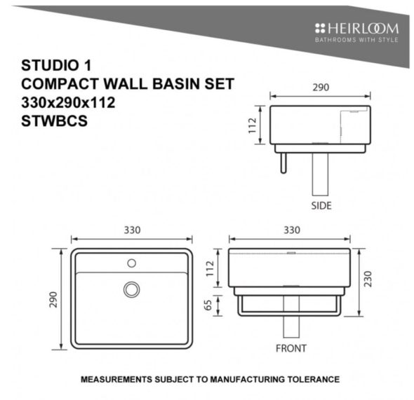 Studio 1 Compact Wall Basin Set