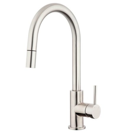Voda Stainless Gooseneck Minimal Pull Out Sink Mixer - Cold Start