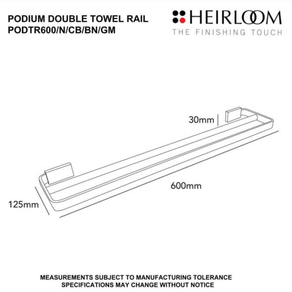 Podium Double Towel Rail