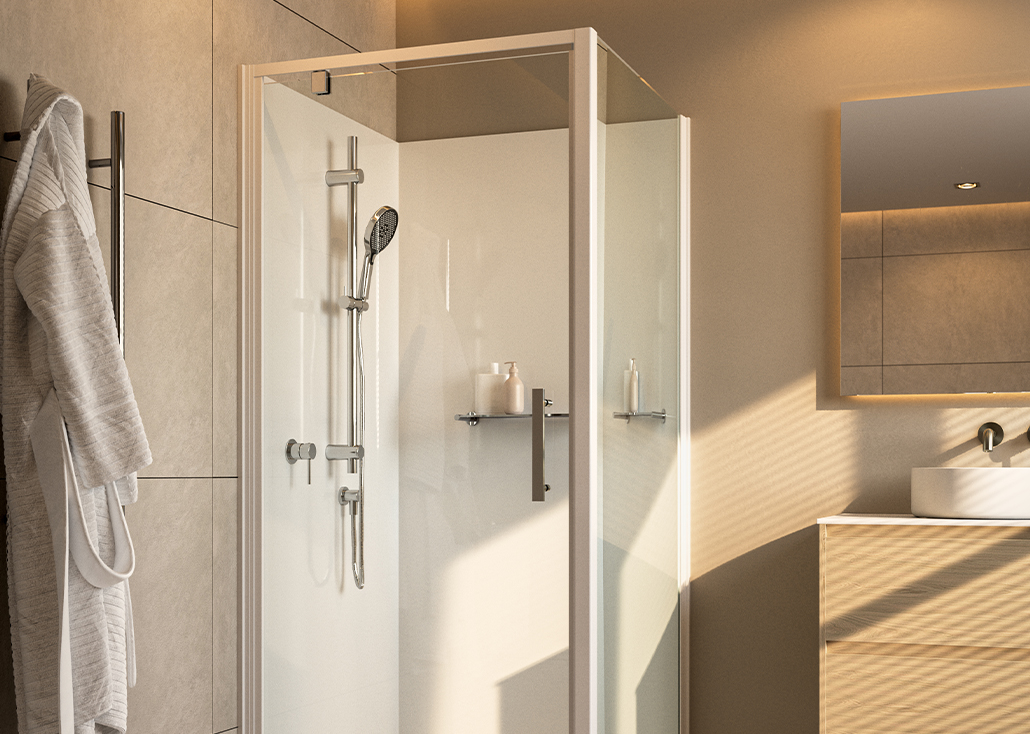 Enya Shower Enclosure White 2-sided 1200x900