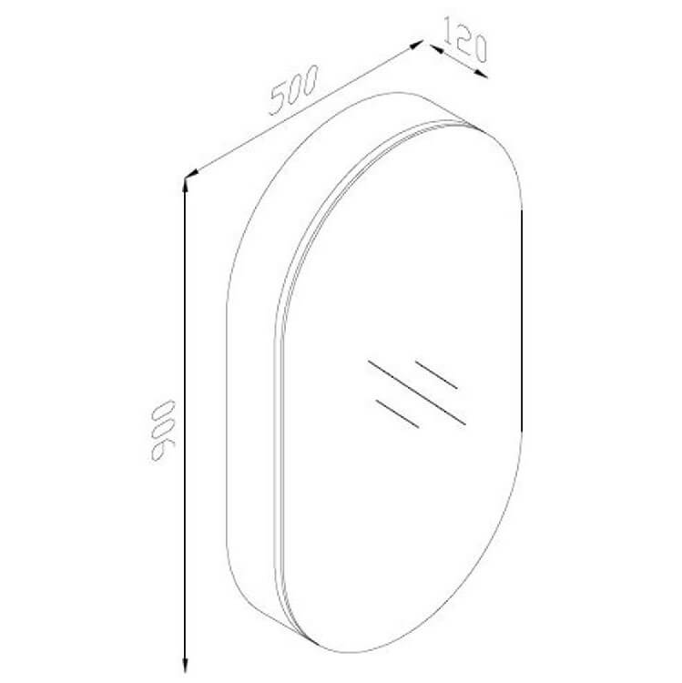 Waterware Kzoao Oval Mirror Cabinet - Image 7