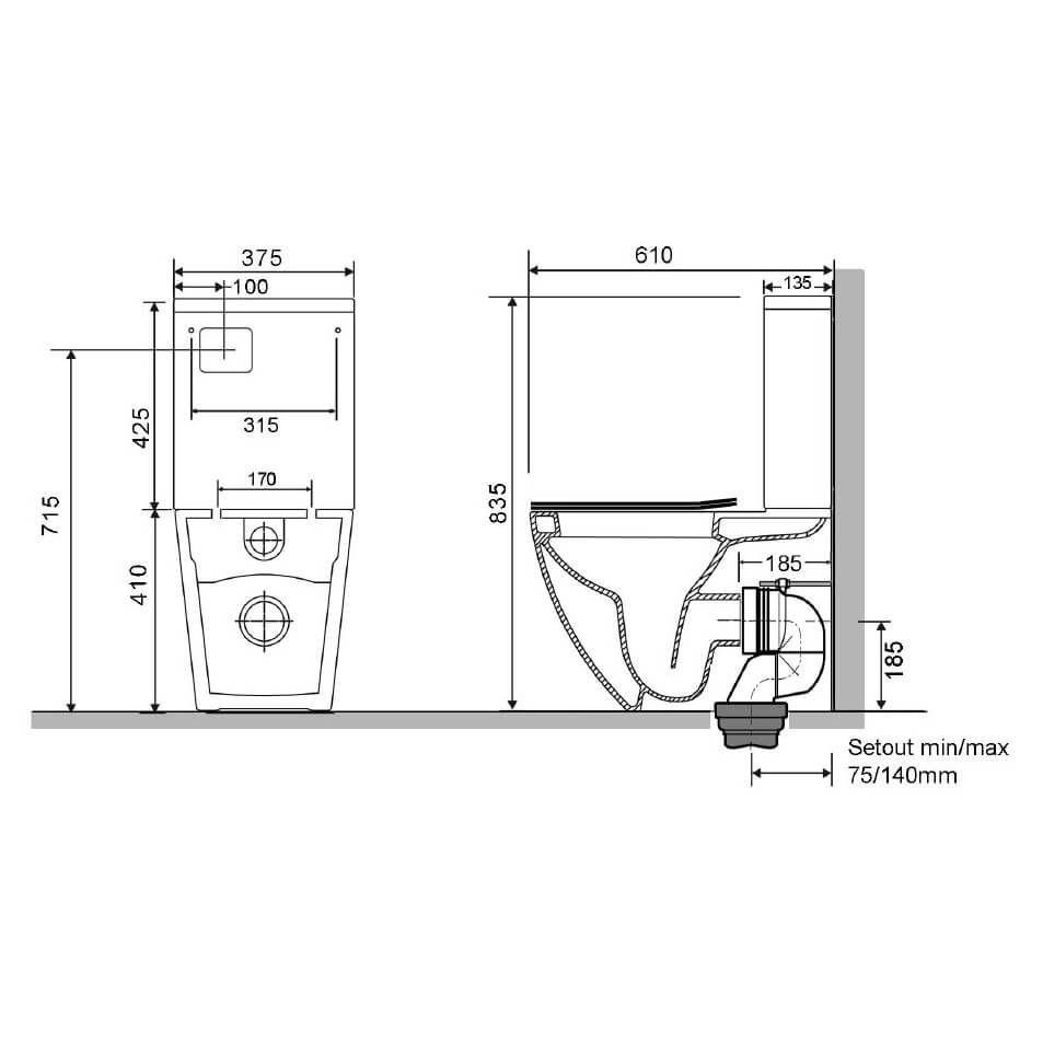 Waterware Luci2 Toilet Suite Gloss White - Image 6