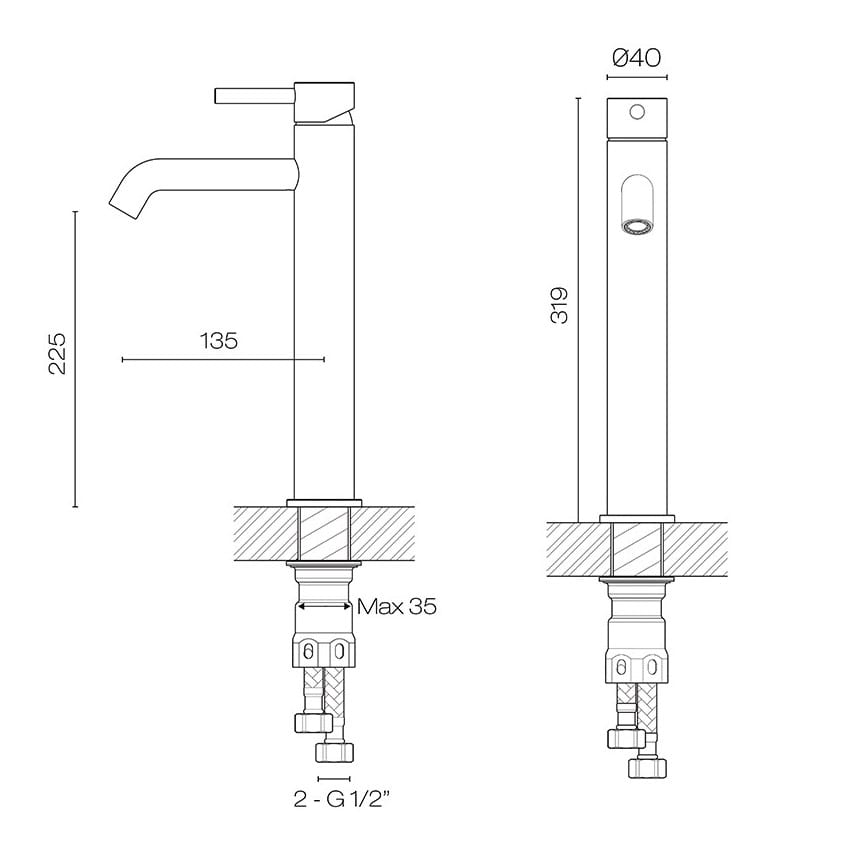 Progetto Swiss Vessel Basin Mixer - Image 2